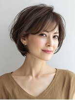 Heart's美人設計と白髪ぼかし専門店 青山表参道店 脱白髪染め/ショートヘア【ハーツ】&nbsp;白髪ぼかし脱白髪染め似合わせショートボブ40代50代60代