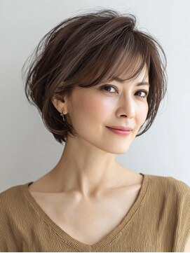 ハーツ 青山表参道店(Heart's) 白髪ぼかし脱白髪染め似合わせショートボブ40代50代60代