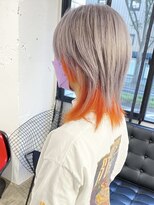 ディーカヘアーセンダイ(Di KA HAIR sendai)&nbsp;ウルフカット/インナーカラー/ホワイト/オレンジ/ケアブリーチ