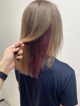 アイリー 名古屋(A/LEE) インナーカラー×レッドバイオレット