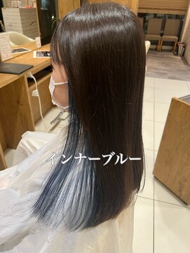 アース 西国分寺店(HAIR&MAKE EARTH) インナーカラー　ブルー