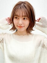 ミィ 浦和(mee)&nbsp;ボブ　ベージュカラー　前髪　シアーベージュ