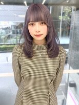 ランテルディ 渋谷(LANTERDIT)&nbsp;顔周りカット　ラベンダーアッシュ　レイヤーカット　セミロング