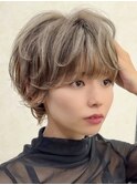 10代20代30代小顔顔まわり似合わせ耳かけショートパーマ