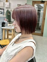 ヒビヲ(HIBIO)&nbsp;タッセルボブ切りっぱなしボブピンクベージュショートボブ韓国