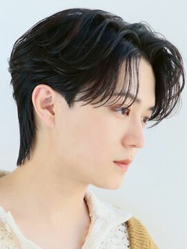 アズ ワン(AS ONE) 韓国ヘアコンマバング韓国マッシュセンターパートフェザーパーマ