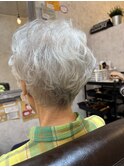ふんわりパーマ前髪ありイメチェン30代40代50代60代ショート