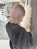 ガルボヘアー 桟橋店(garbo hair) ミルクティーグレージュ ブリーチ2回 透明感カラー 大人カラー