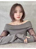 ボブ/ハイトーンカラー/グレージュ