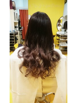 デュオヘアー エクステンションズ 新宿 プラチナグレーグラデーション風ロング☆彡