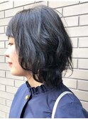 大人の無造作ウェーブ＊小顔ゆるふわ丸みボブ