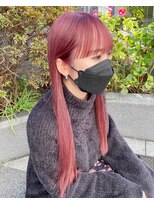 モディッシュバイアルティナ(modish by artina)&nbsp;チェリーピンク_シースルー前髪_エアストレート_ヴェールカラー3