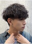 ツイストスパイラルパーマ波巻きスパイラル刈り上げマッシュ