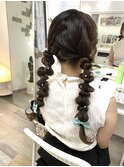 編みおろしツインテール