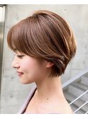 30代40代50代大人かわいい美髪ベージュチョコレートショート