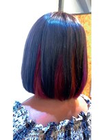 ブランカ バイ リッカ(Blanca by Ricca)&nbsp;ボブ.ナイトブルー×トロピカルmixインナーカラー