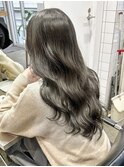 ブリーチなし地毛風カラー/前髪あり韓国風こなれミディ/新宿