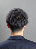 ビジネスツーブロックマッシュ ショート 束感ナチュラルパーマ