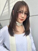 パーク 福岡天神西通り店(parc) レイヤーカット ダークグレー 透明感カラー ストレートヘア 美髪