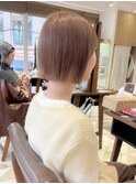 ココアベージュ/オリーブグレー/小顔/ミニボブ/自由ヶ丘