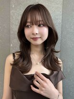 ロンドシエル 横浜(Lond ciel) ミディアムレイヤーカット/マロンページュ/顔周り/前髪/横浜