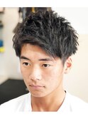 ゆるふわパーマ☆アップバング☆ツーブロック☆メンズショート