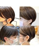 耳掛けショートボブスタイル☆