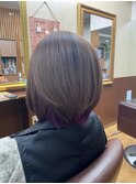 インナーカラー【パープル】・透明感カラー【グレーベージュ】