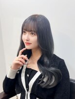 ピープスアンドスー 表参道 渋谷(Peeps&Suu.)&nbsp;韓国風ヘアスタイル/重めレイヤー/ネイビーブルー