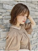 【石崎 枝里】切りっぱなしボブ×ヌーディーカラー