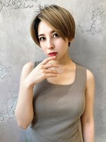 ロンドローズ 名古屋(Lond damaskRose)&nbsp;ブリーチ 学割 オリーブベージュ レイヤーカット リタッチ