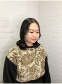 グレージュカラー/くびれボブ/韓国ヘア