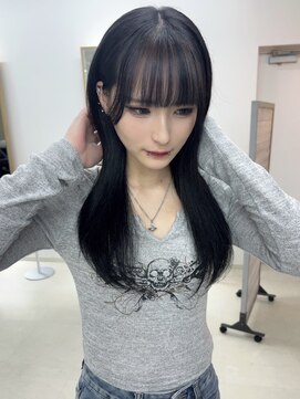 ミリ 奈良店(mm) くびれヘア/近鉄奈良/ブルーブラック/暗髪/髪質改善/顔まわり