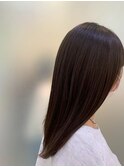 大人可愛い透明感立体感ダークブラウン×エアストレート