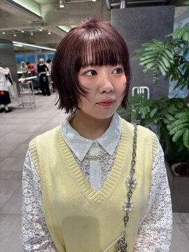 ダブ アオヤマ(DaB AOYAMA) ボルドー/ブラウン/ミニボブ/ブリーチ/カット/ボブ/