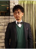 上品な男らしさが魅力のウェーブヘア
