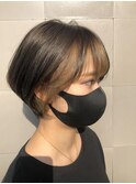 ショート×インナーカラー/バニラベージュ#フェイスフレーミング