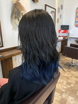 ゴデーレ(GODERE) 20代30代大人かわいいセミロング裾カラー クセ毛風パーマ