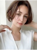 大人かわいいかき上げボブ王道Aライン20代30代40代吉祥寺