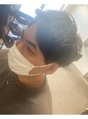 アップバング×黒髪