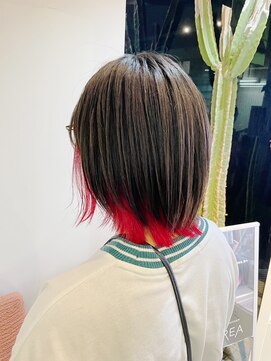 カットインホンテン(CUT IN HONTEN) インナーカラー×レッド