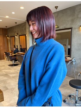 ミモザ(Mi.mosa) 春日/大野城/ボブレイヤー/ブリーチなしレッド/20代/30代/40代