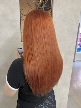 ルノン シェリー(LUNON cheliy) ハイライトカラーくびれヘアアプリコットオレンジ