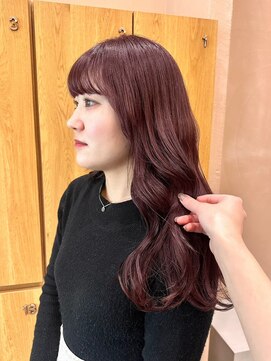 ガーデンヨコハマ(GARDEN YOKOHAMA) ローズブラウン ラウンドバング 暖色カラー ロング 巻き髪