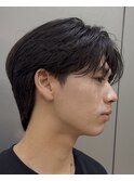 メンズセンターパートウルフセンターパートニュアンスパーマ襟足
