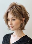 くびれショート白髪ぼかしカラー30代40代50代60代