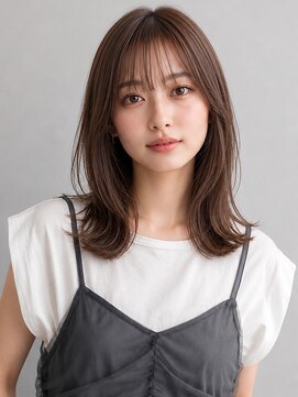 リアン 横須賀中央店(Lien) 透明感ベージュカラー シースルーバング 顔周りカット 外ハネ