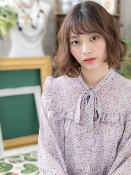 カバーヘア イヴ 戸頭店(COVER HAIR EVE) ラベンダー斜めバングくせ毛風小顔ふわミディa戸頭20代30代40代!