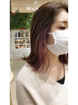 フルショウ 梅田(FURUSHO) 外ハネ/ピンクアッシュ/インナーカラー/イヤリングカラー/モーブ