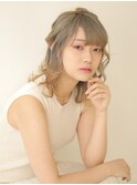 #美髪 #ホワイトグレージュ #ミディアムアレンジ